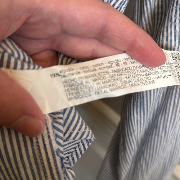 Zara into the classics blue and white striped button-down size extra large - Picture 10 of 11